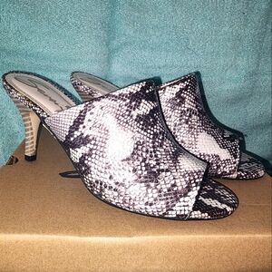 SEVEN brand pewter mules 8.0